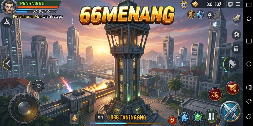 Tampilan gameplay menara pertahanan yang seru dan menantang.