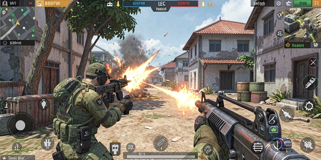 Gameplay seru dari 888FW dengan aksi tembak-menembak yang mendebarkan.