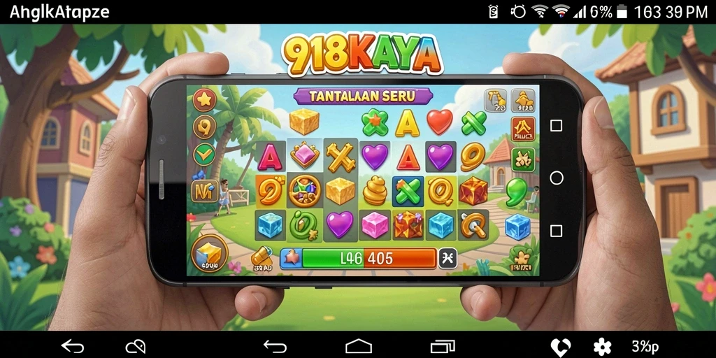 Screenshot 918KAYA menampilkan momen seru saat pemain menyelesaikan puzzle.