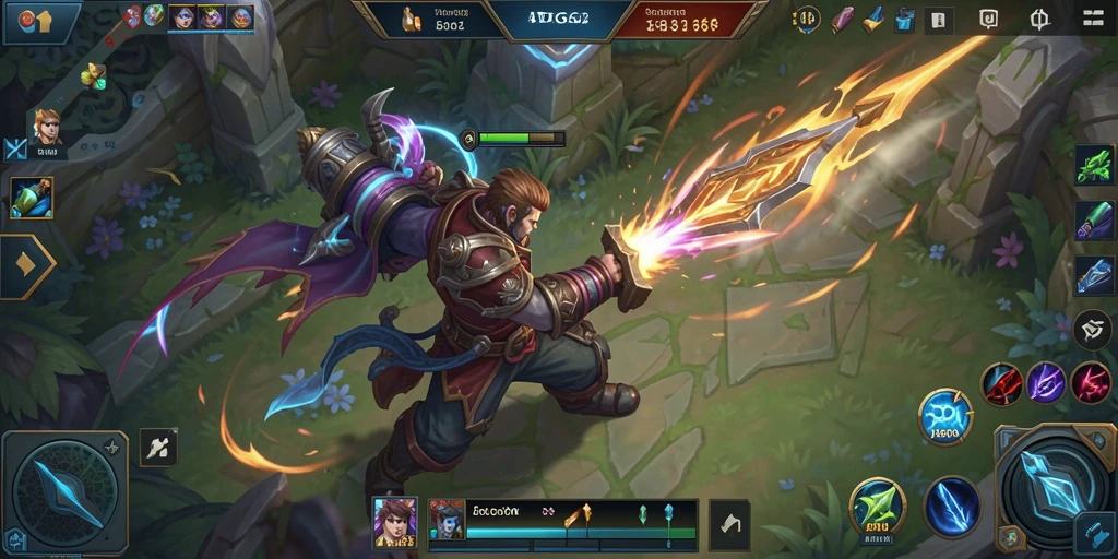 Screenshot gameplay ADG62 yang menampilkan aksi MOBA yang mendebarkan.