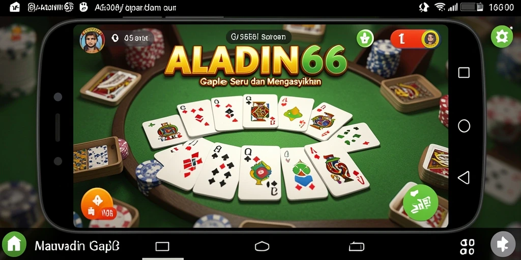 Screenshot gameplay seru ALADIN66 dengan suasana Gaple yang menyenangkan.
