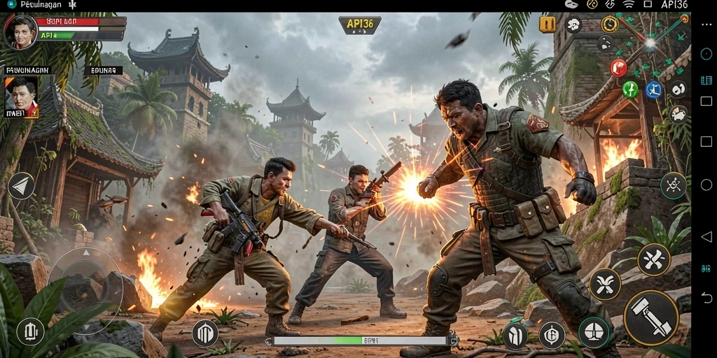 Tampilan gameplay menegangkan dari API36 yang penuh aksi.