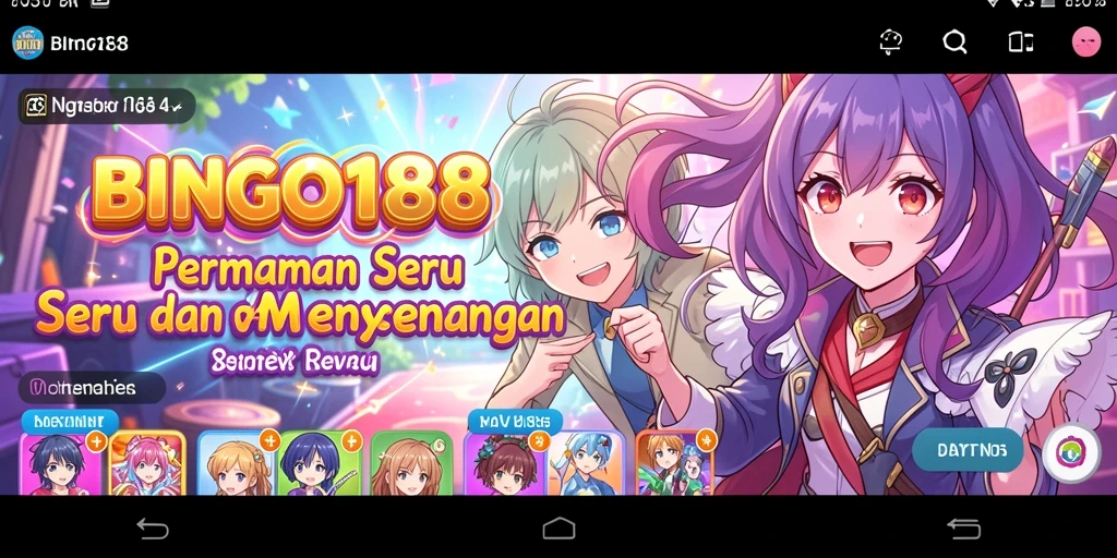 Tampilan gameplay seru dari BINGO188 dengan karakter anime menarik.