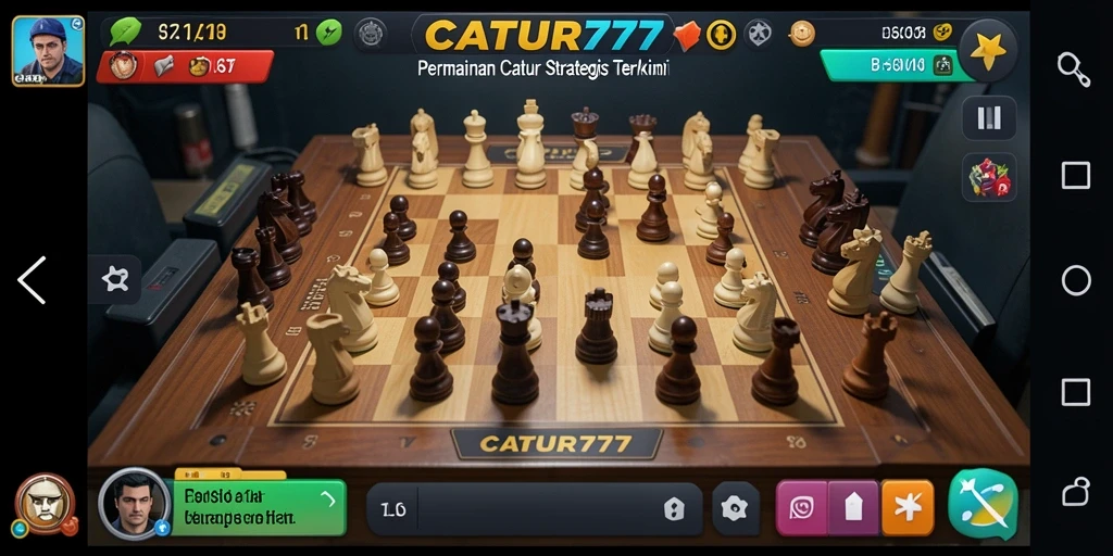Tampilan gameplay catur yang mendebarkan dan strategis di CATUR777.