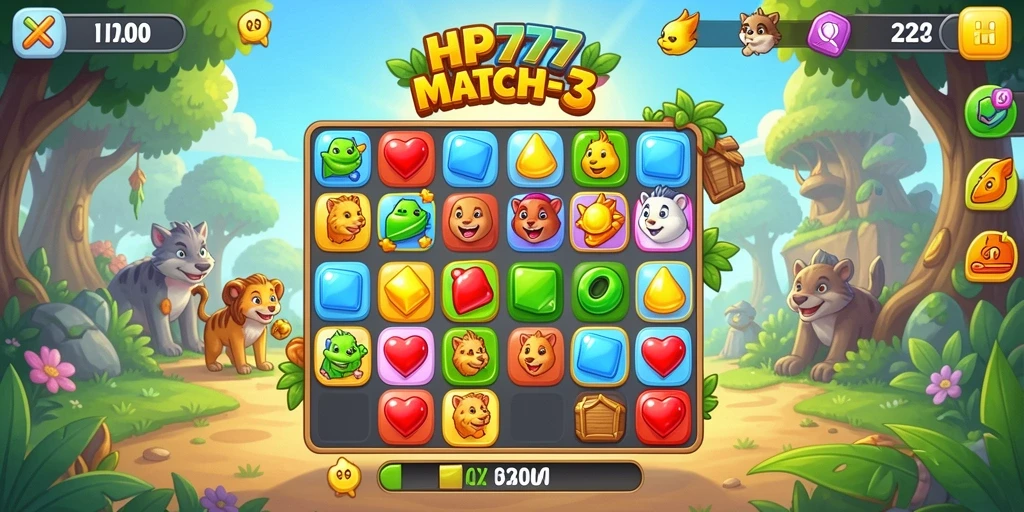 Screenshot gameplay HP777 yang seru dalam genre Match-3.