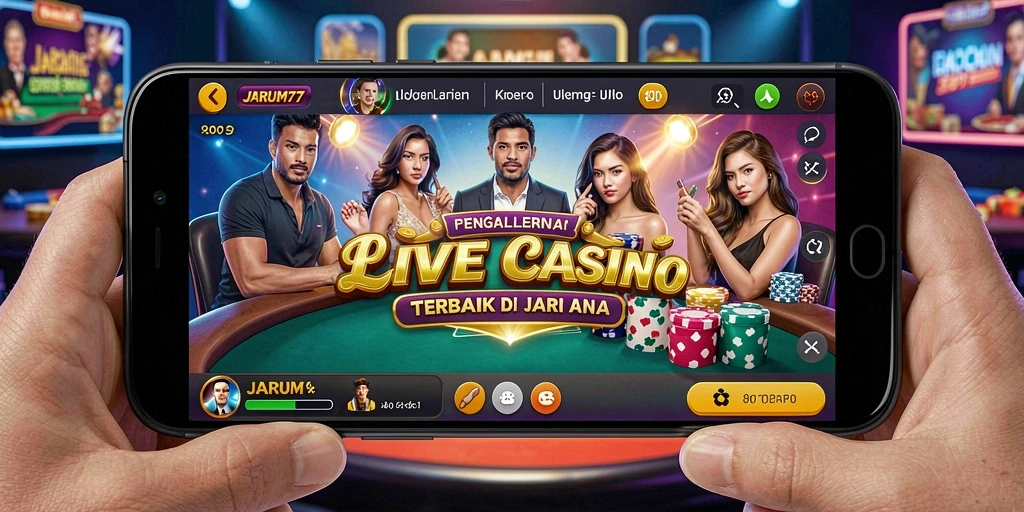 Tampilan menarik gameplay Live Casino JARUM77 dengan dealer langsung.