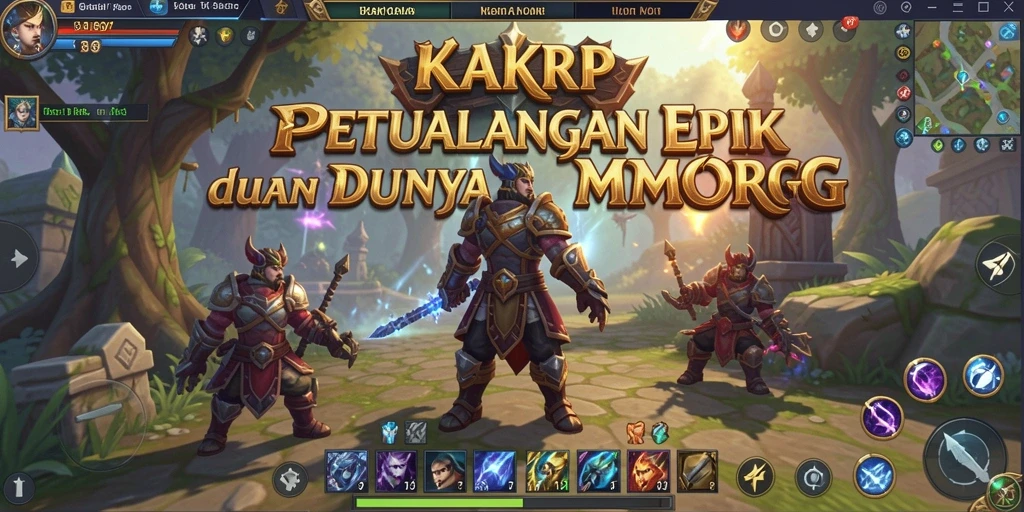 Tangkapan layar gameplay KAKRP menampilkan pertarungan epik antar karakter MMORPG.