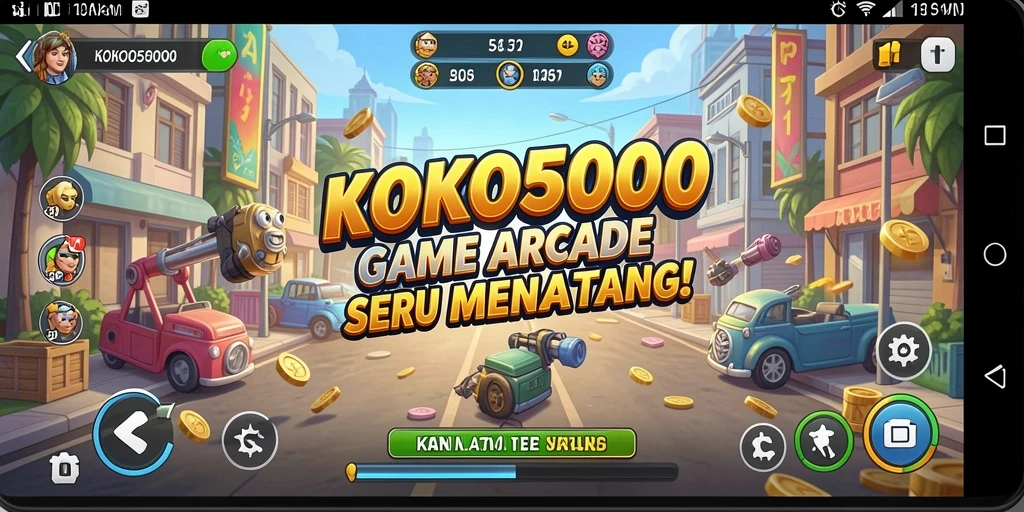 Screenshot gameplay KOKO5000 yang penuh aksi dan warna.