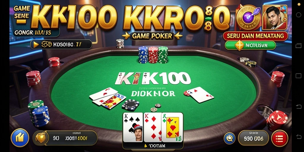 Screenshot gameplay KPK100 menampilkan aksi Poker yang mendebarkan.