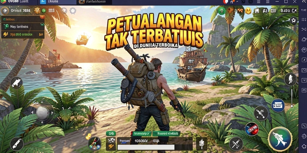 Tampilan gameplay OVO88 dalam dunia yang luas dan interaktif.