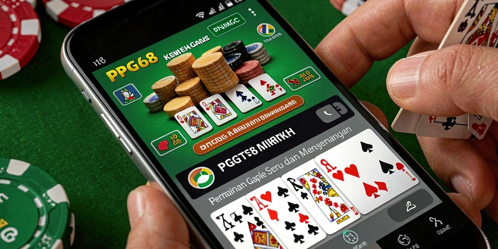 Screenshot PGG68 menampilkan permainan gaple yang menarik dan seru.
