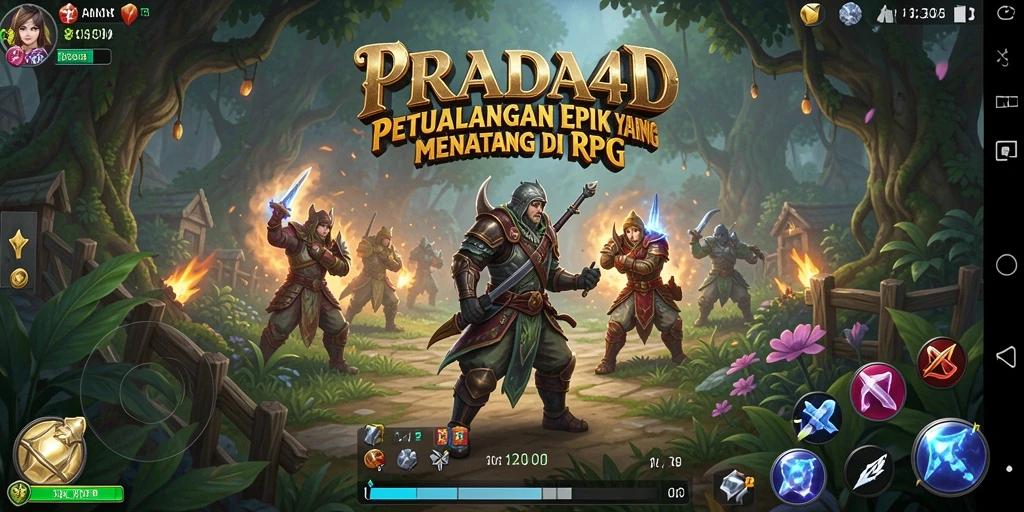 Tangkapan layar menunjukkan aksi intens dalam RPG PRADA4D.