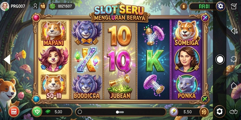 Tampilan menarik gameplay Slot dalam PRG007 yang mendebarkan.