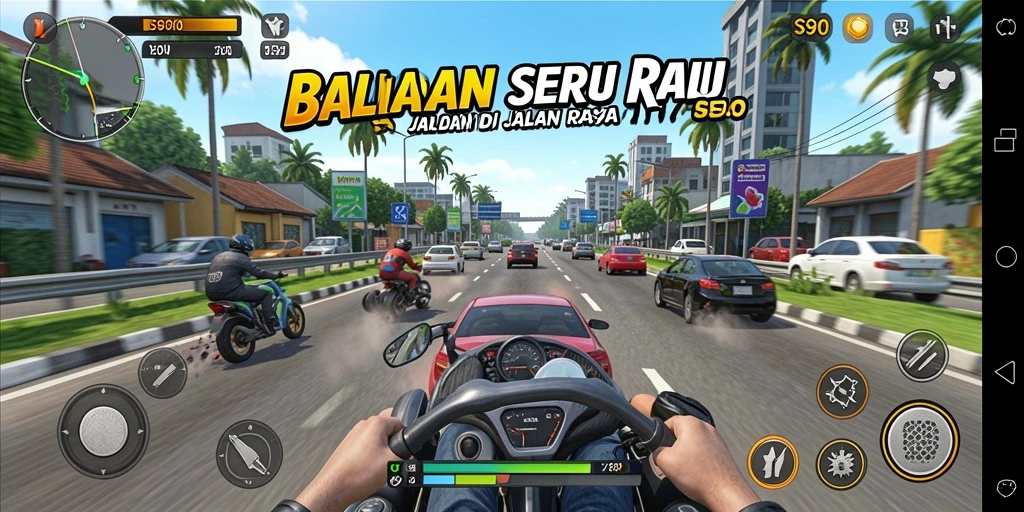 Gameplay seru S80 dengan aksi balap yang mendebarkan.
