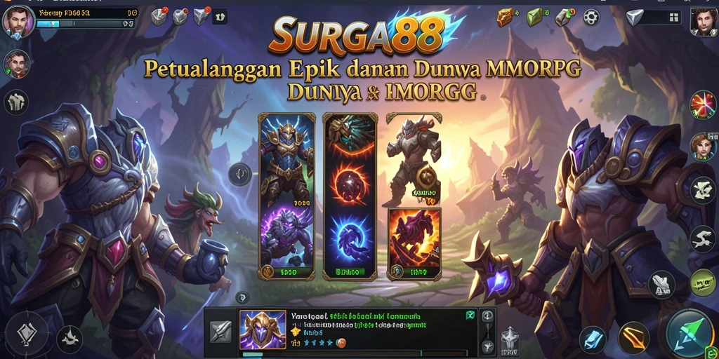 Tampilan screenshot <strong>SURGA88</strong> menunjukkan pertarungan epik dan grafis yang menawan.