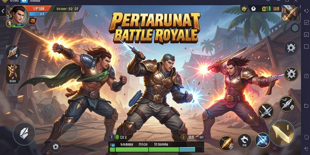 Tampilan seru dari gameplay Battle Royale di VIP188.
